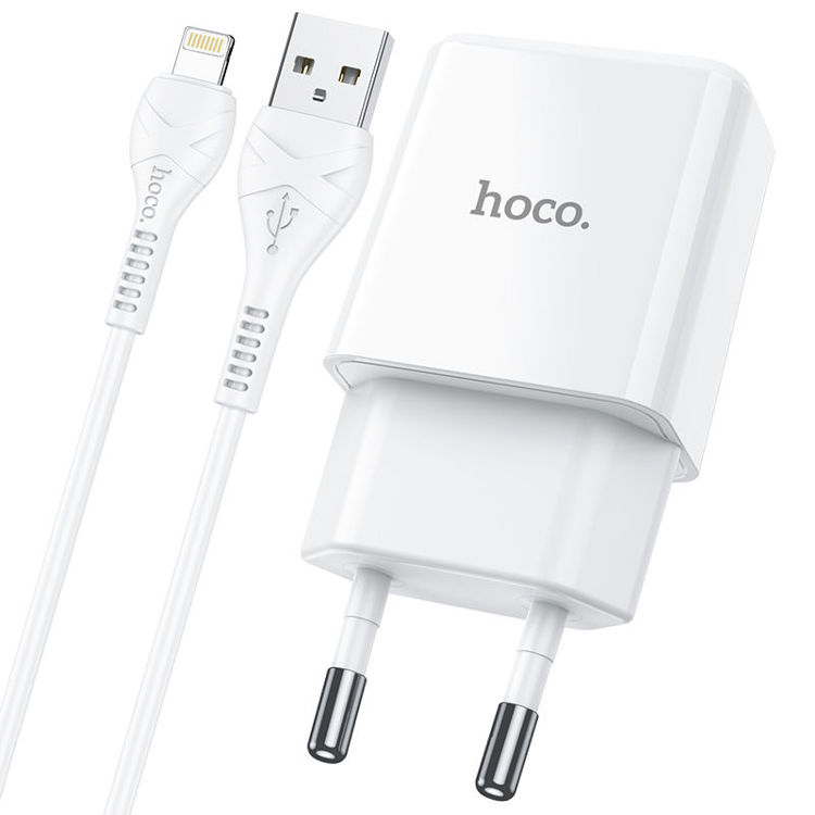 Εικόνα για HOCO N9 Lightning Cable & Wall Adapter Λευκό 2.1A