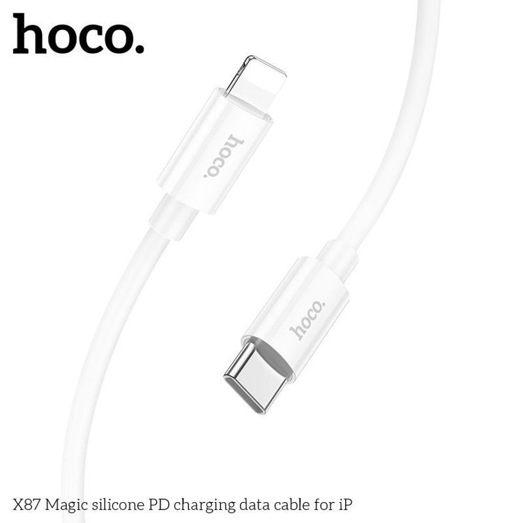 Εικόνα για HOCO X87 Magic silicone PD 20W charging data cable for iPhone (TYPE- C σε Lightning)