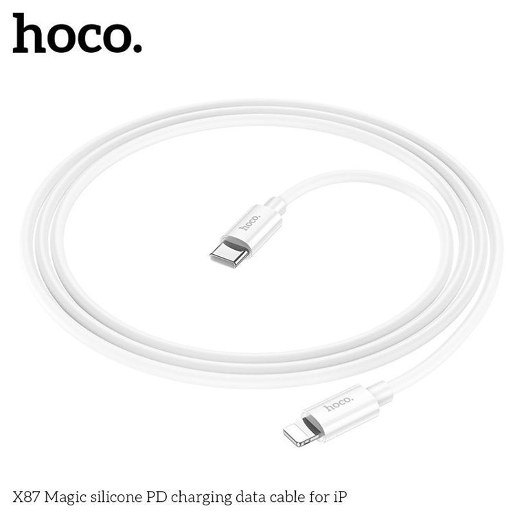 Εικόνα για HOCO X87 Magic silicone PD 20W charging data cable for iPhone (TYPE- C σε Lightning)