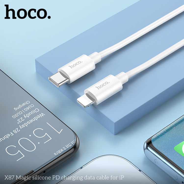 Εικόνα για HOCO X87 Magic silicone PD 20W charging data cable for iPhone (TYPE- C σε Lightning)