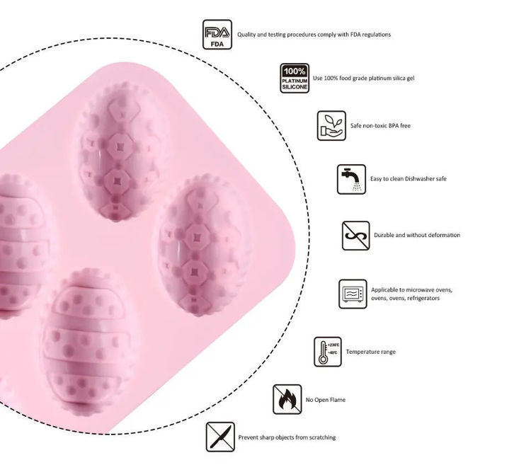 Εικόνα για Φόρμα σιλικόνης Πασχαλινή 6 θέσεων Αυγά  27Χ16,5Χ3,5 εκ. Λαδί
