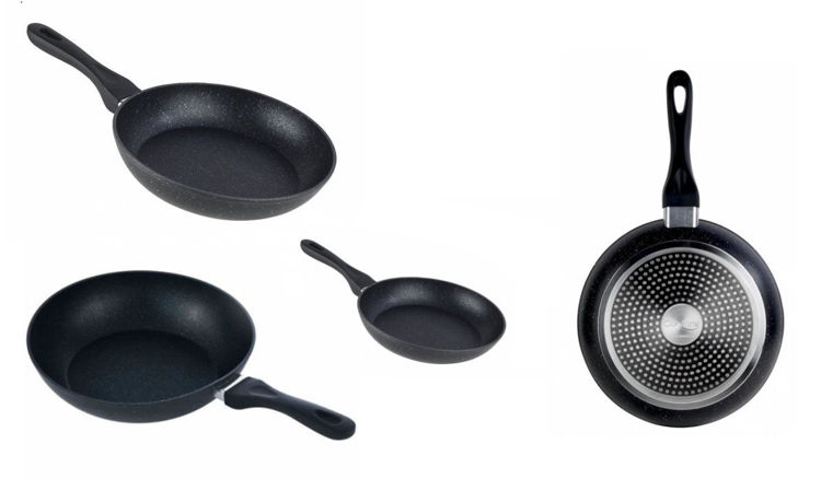 Εικόνα για Set Τηγάνια Black Sand Αντικολλητικά 22, 26 και Wok 30 cm Heinner